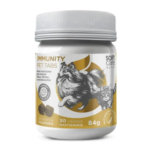 Suplemento Alimentar Soft Care Immunity Pet Tabs 30 tabletes